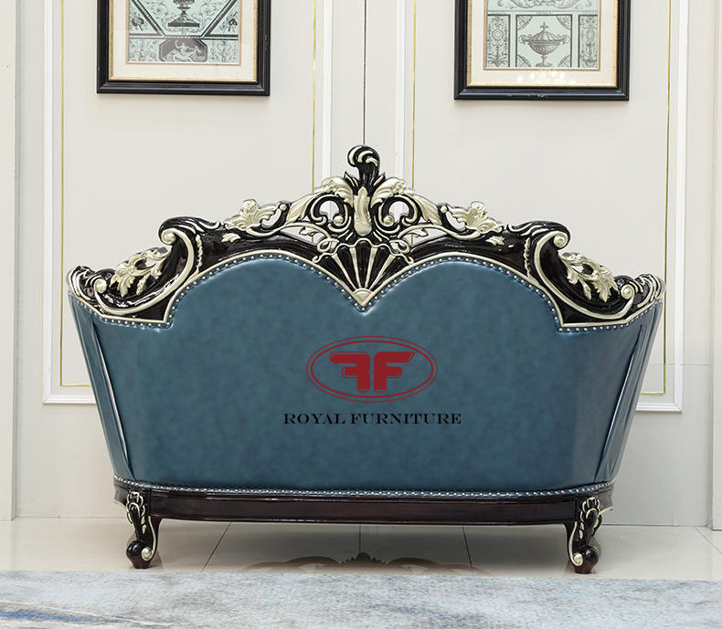Sofa màu xanh dương tân cổ điển gỗ tự nhiên G9930