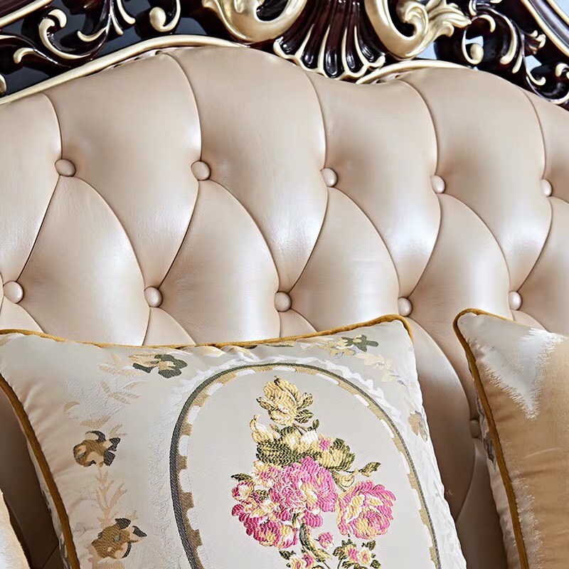 Sofa da thật nhập khẩu tân cổ điển phong cách Pháp G921