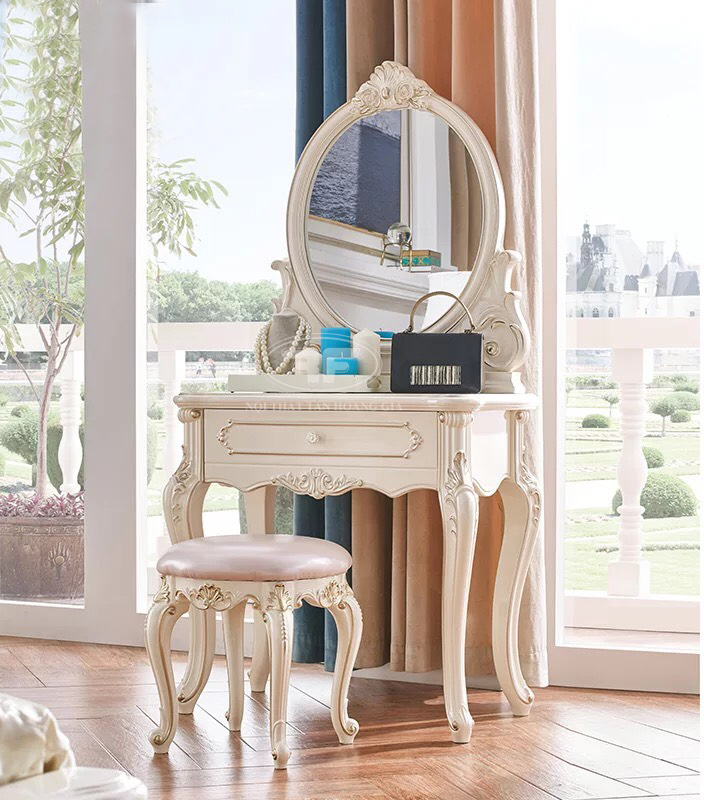 Bàn trang điểm đẹp tân cổ điển Saina White 901B