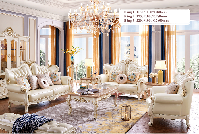 Bộ sofa tân cổ điển nhập khẩu 9910B