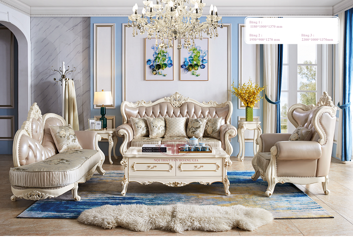 Bộ sofa tân cổ điển đẹp cho phòng khách 9915B
