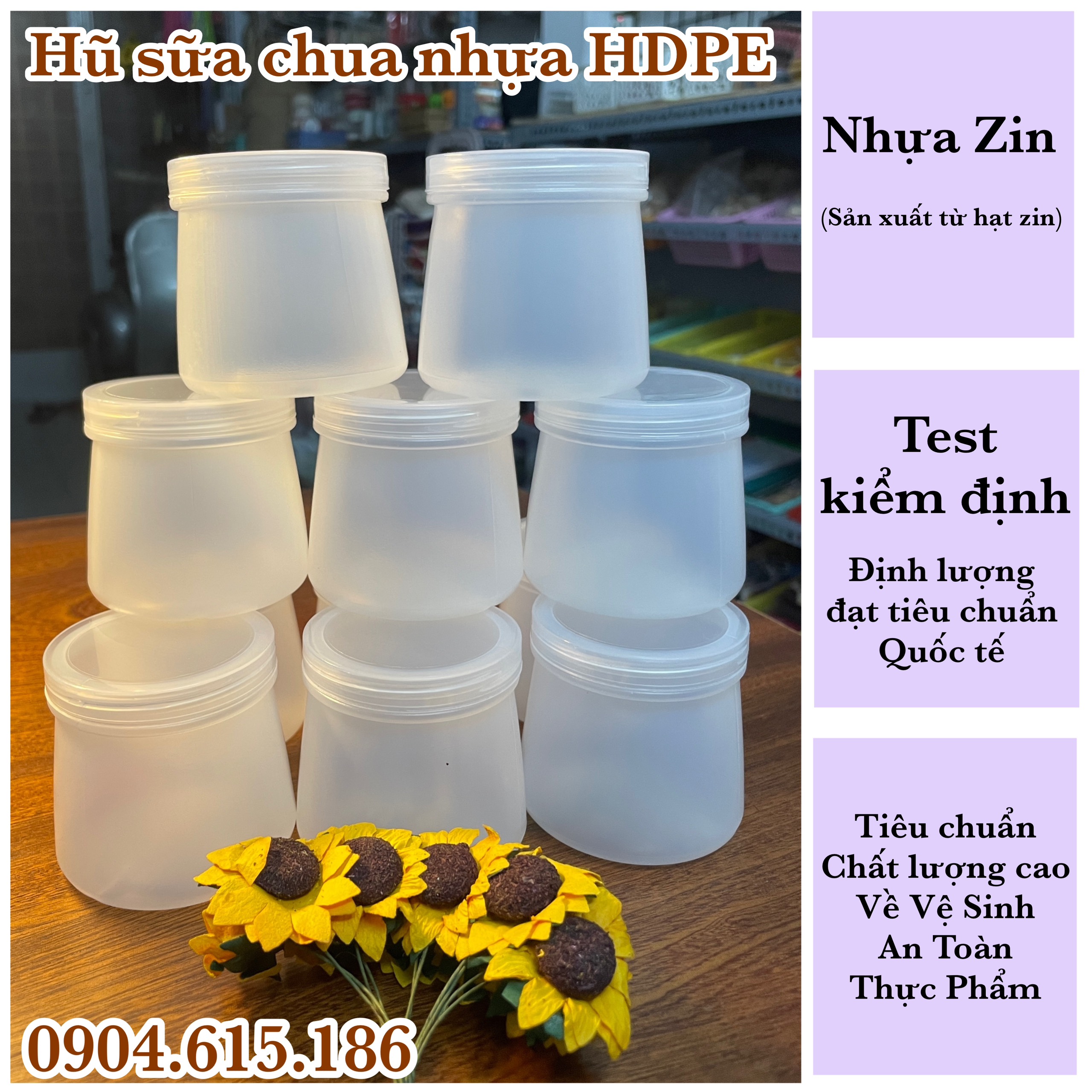 Hũ sữa chua nhựa Zin - Tiêu chuẩn chất lượng về Vệ Sinh An Toàn Thực Phẩm - (100ml hoặc 120ml)