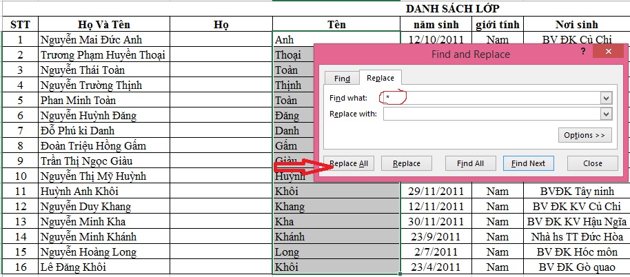 Hướng dẫn sắp xếp tên theo thứ tự abc trong Excel