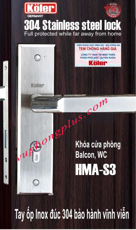 Khóa tay gạt Koler HMA-S3 trắng mờ bóng