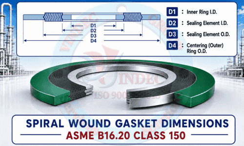 Kích Thước Gioăng Thép Xoắn ASME B16.20 Class 150