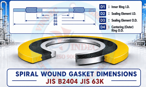 Kích Thước Gioăng Thép Xoắn JIS B2404 JIS 63K