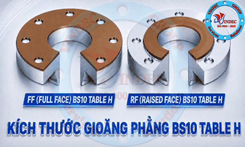 Kích Thước Gioăng Phẳng Tiêu Chuẩn BS10 Table H