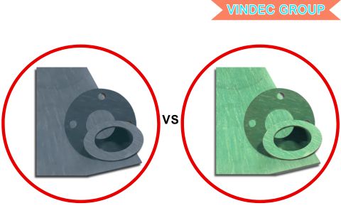 So Sánh Tấm Gioăng Amiang Mầu Đen và Xanh