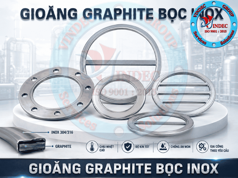 gioăng chì graphite bọc inox