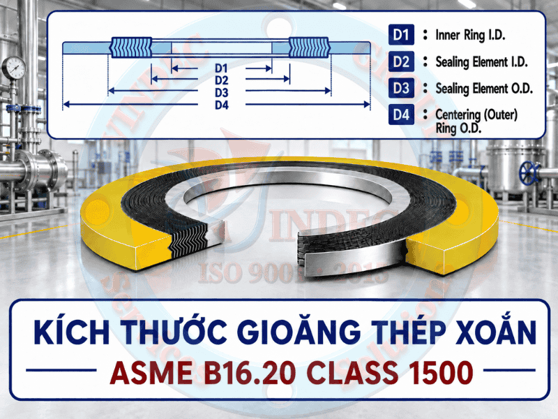 Ký Hiệu Kích Thước Gioăng Thép Xoắn ASME B16.20 Class 1500