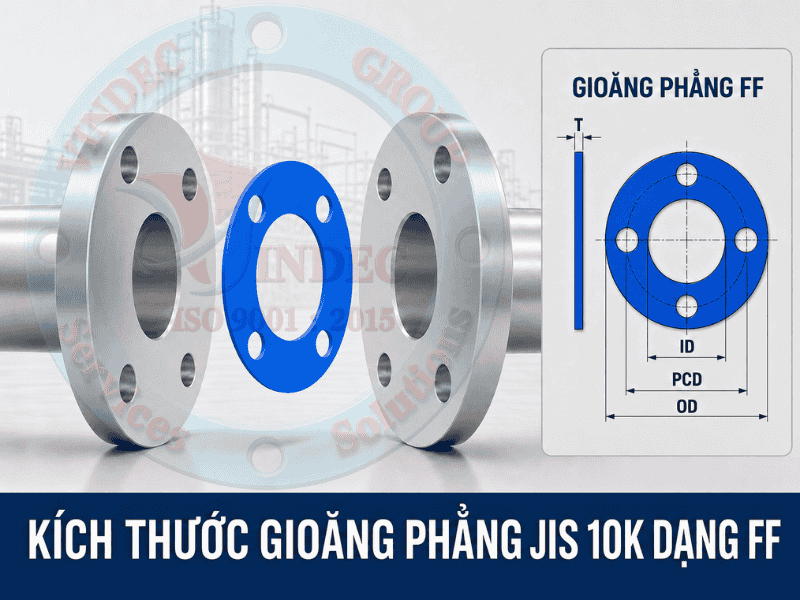 ký hiệu kích thước gioăng phẳng mặt bích jis 10k ff