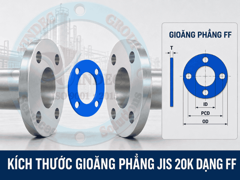 ký hiệu kích thước gioăng mặt bích jis 16k ff