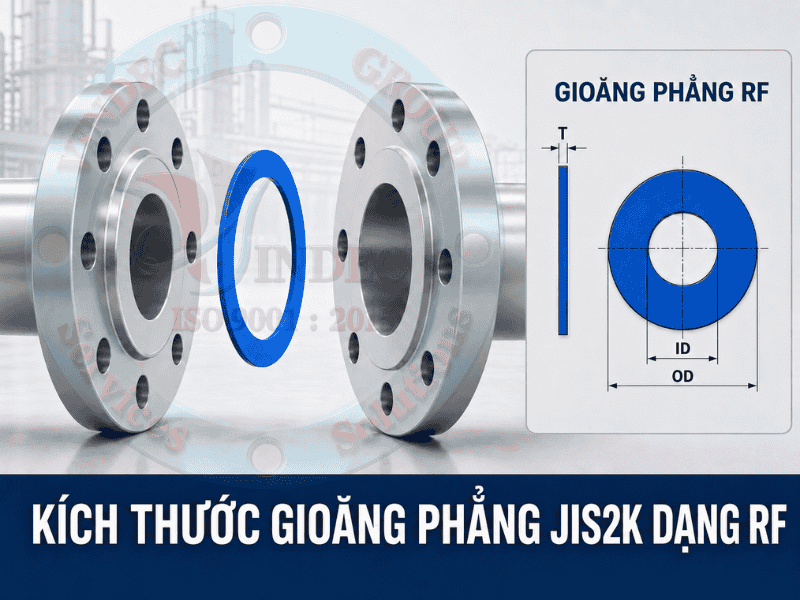 kích thước gioăng phẳng mặt bích 2k rf