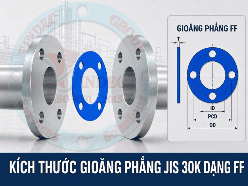 ký hiệu kích thước gioăng mặt bích jis 30k ff