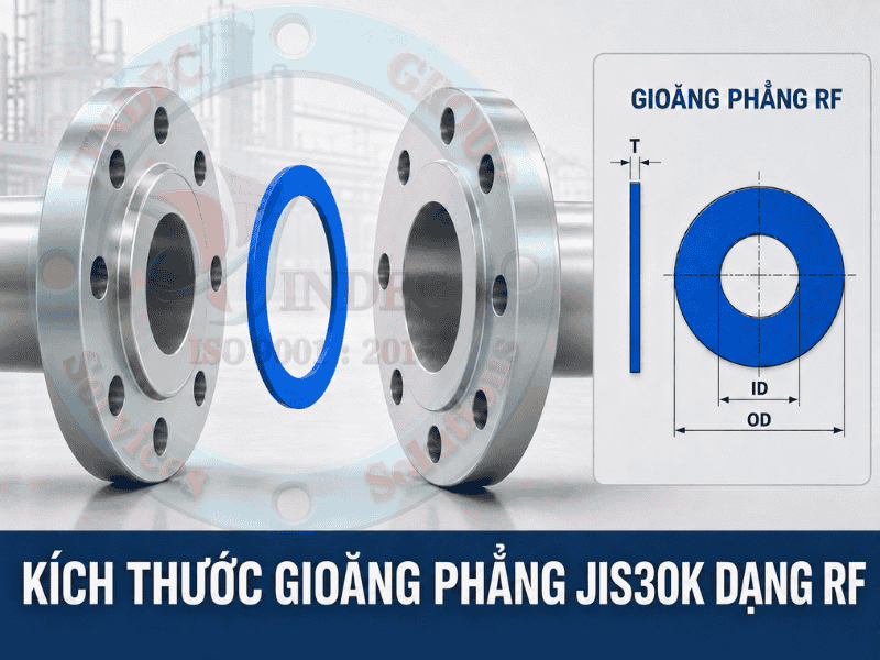 ký hiệu kích thước gioăng mặt bích jis 30k rf
