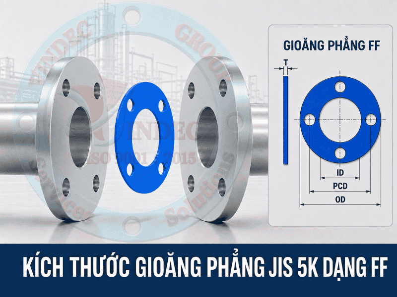 ký hiệu kích thước gioăng phẳng mặt bích jis 5k ff
