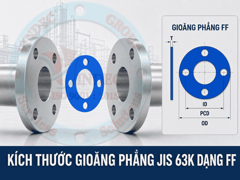 ký hiệu kích thước gioăng mặt bích jis 63k ff