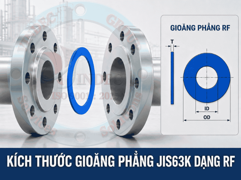 ký hiệu kích thước gioăng mặt bích jis 63k rf