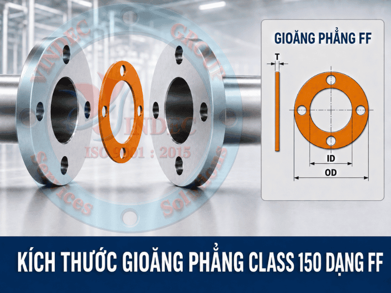 ký tự kích thước gioăng phẳng ff class 150
