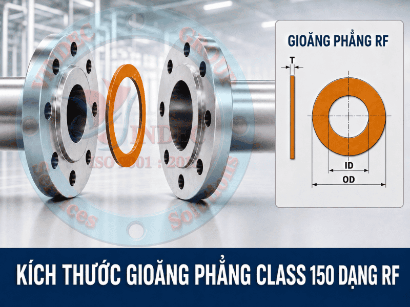ký tự kích thước gioăng phẳng rf class 150
