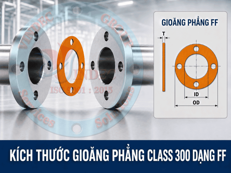 ký hiệu kích thước gioăng phẳng ff class 300