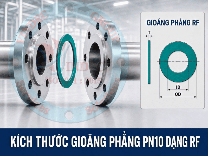 Ký hiệu kích thước gioăng phẳng mặt bích pn10 rf
