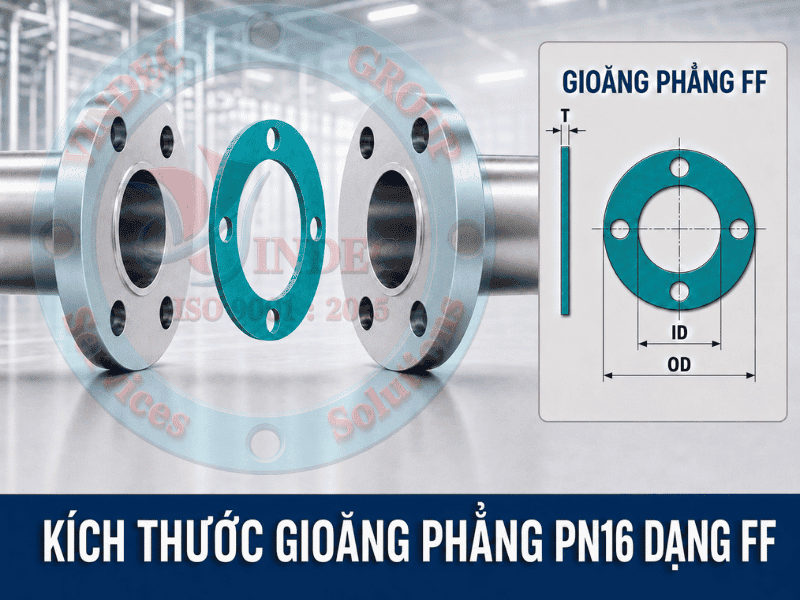Ký hiệu kích thước gioăng phẳng mặt bích pn16 ff