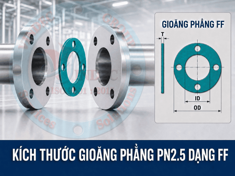 Ký hiệu kích thước gioăng phẳng mặt bích pn 2.5 ff