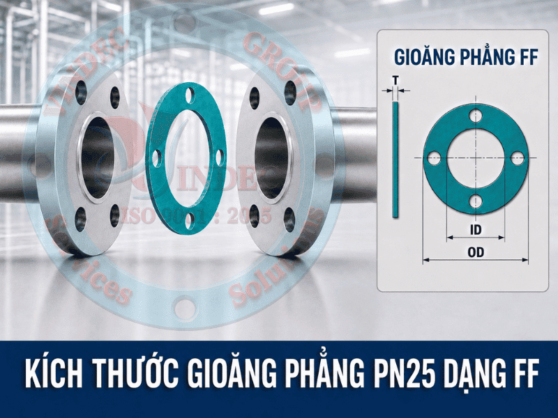 Ký hiệu kích thước gioăng phẳng mặt bích pn25 ff