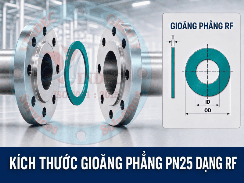 Ký hiệu kích thước gioăng phẳng mặt bích pn25 rf