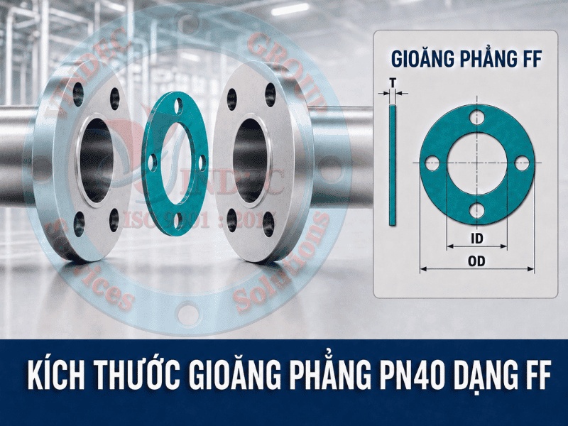 Ký hiệu kích thước gioăng phẳng mặt bích pn40 ff