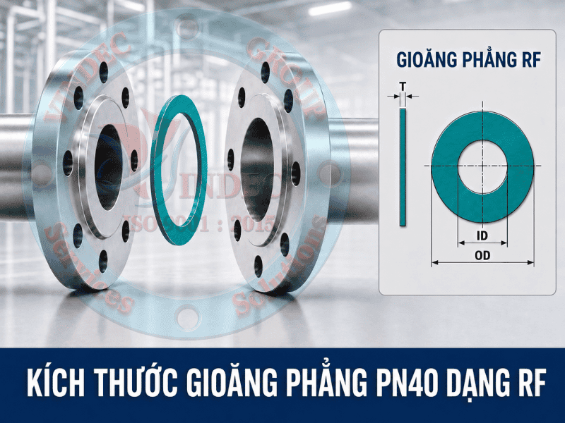 Ký hiệu kích thước gioăng phẳng mặt bích pn40 rf