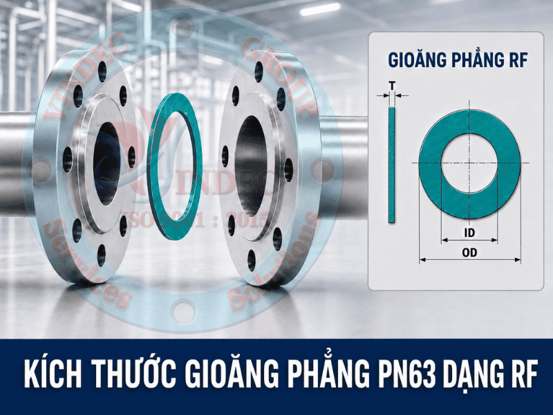 Ký hiệu kích thước gioăng phẳng mặt bích pn63 rf