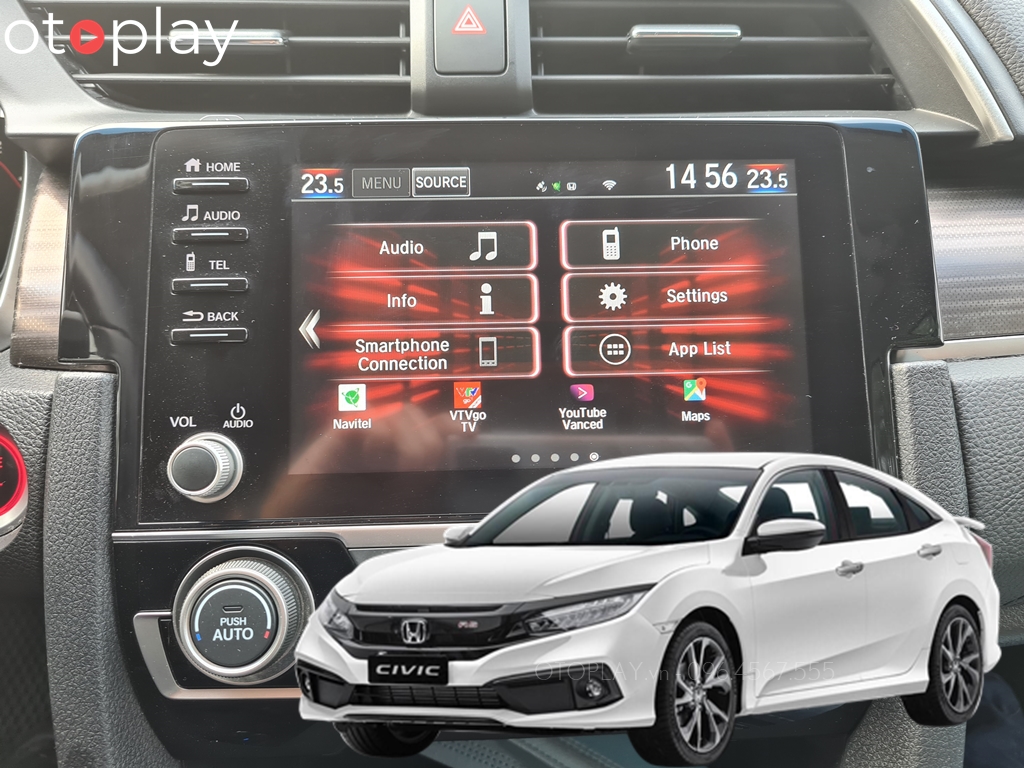 Cài Youtube, bản đồ cho Honda Civic có dễ không?