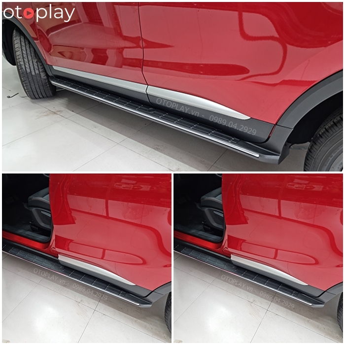Chi tiết cận cảnh bậc bước chân được lắp trên xe MG SZ màu đỏ bên hông trái