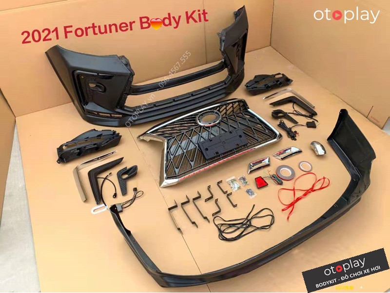Hình ảnh bộ bodykit cho Fortuner 2021 độ Lexus chưa sơn