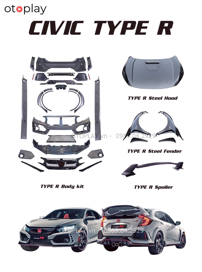 Bộ Bodykit Type R dành cho xe Honda Civic