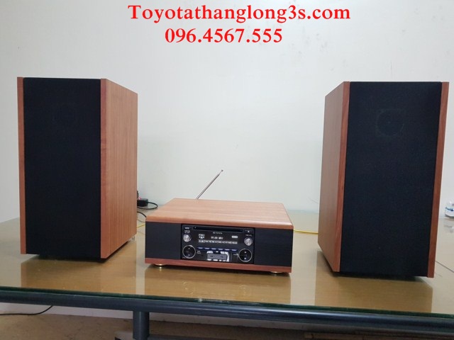 Bộ âm thanh đầu CD sau khi chế đóng thành hộp gỗ nghe nhạc