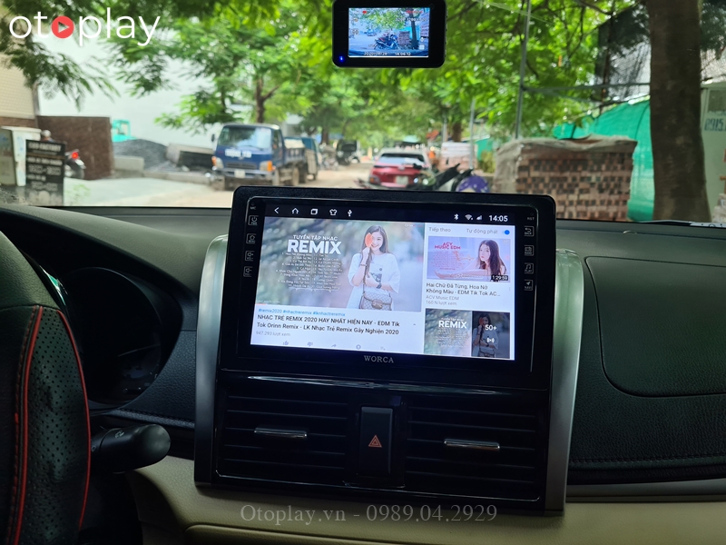 DVD Worca lắp lên xe Toyota Vios 2017