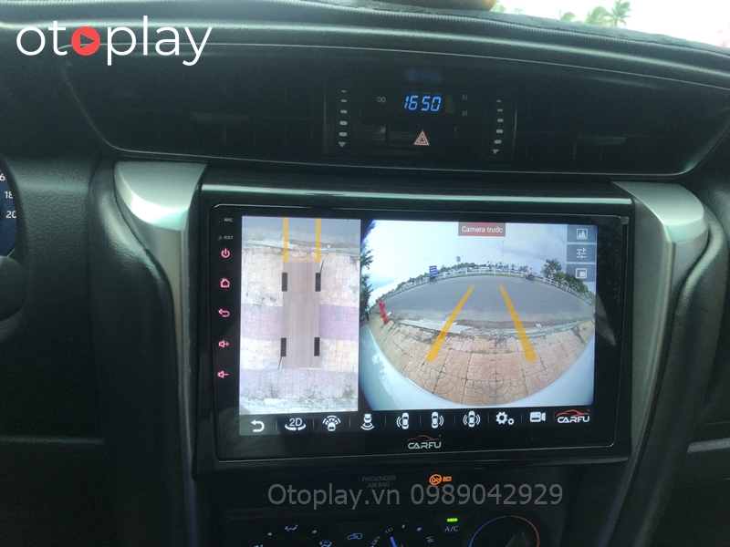 Fortuner lắp màn hình Android Carfu liền camera 360 (lắp trên xe)