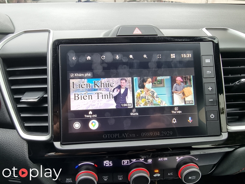 Xem youtube trên màn hình theo xe Honda City thông qua android auto 