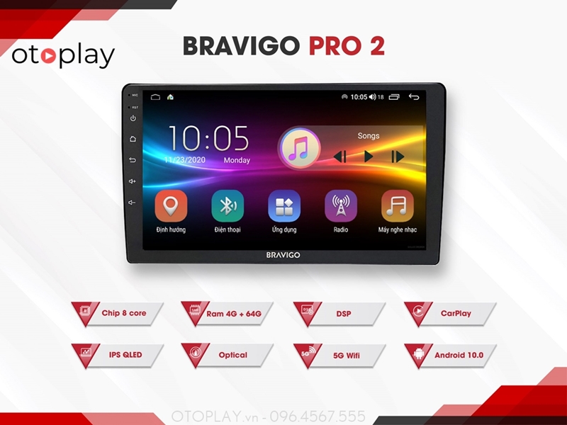 Thông số kỹ thuật màn hình android Bravigo Pro 2