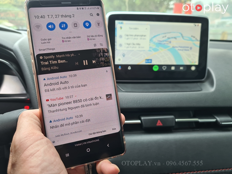 Tính năng Androi Auto đưa Google Maps lên DVD xe Mazda 2