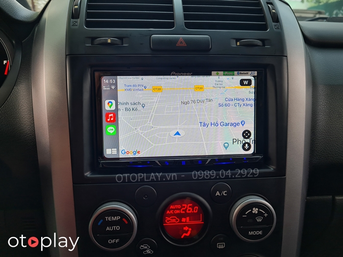 Pioneer Z5150BT chạy google maps qua apple carplay