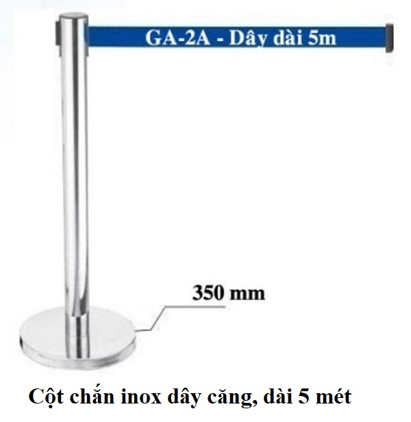 Cột chắn inox dây căng 5 mét GA-2A màu xanh dương