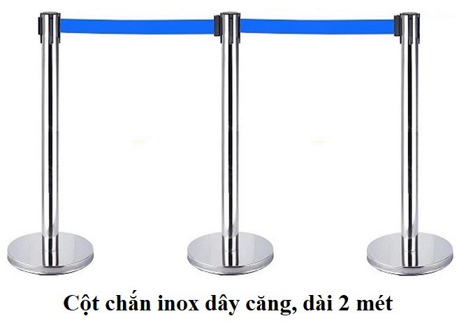 Cột chắn inox H1 (dây dài 2m)