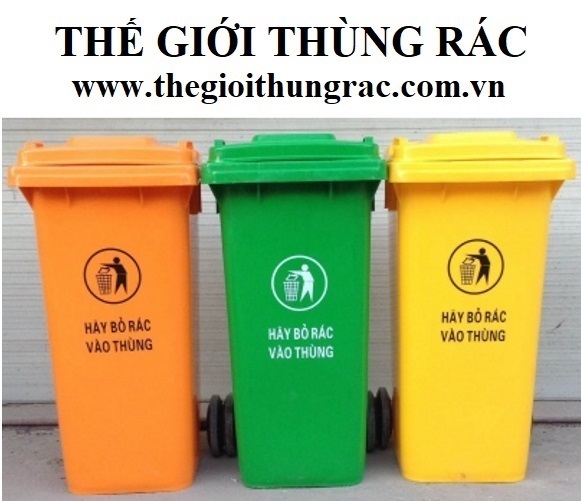 Thùng rác công nghiệp 120 lít màu Vàng