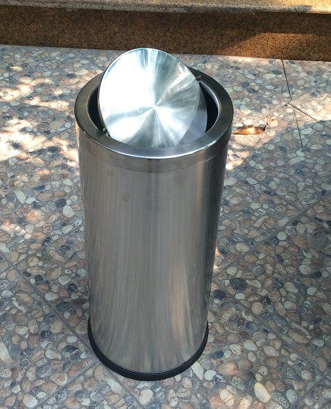 Thùng rác inox tròn nắp lật A35-O