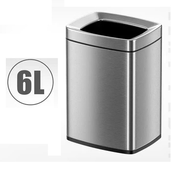 Thùng rác inox vuông văn phòng không nắp rất đẹp A36-K