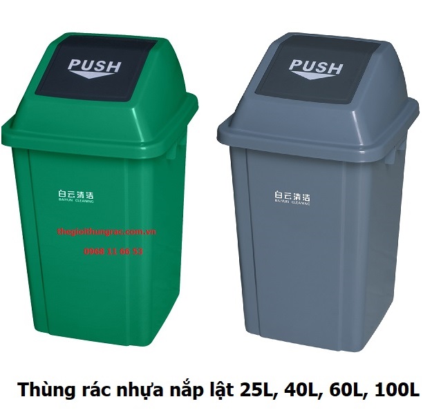 Thùng rác nhựa nắp lật 100L